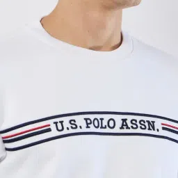 U.S. Polo Assn. White Cotton Regular Fit Logo Printed Sweatshirt image 5