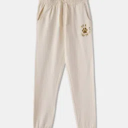 R&B Kids Beige Graphic Regular Fit Joggers-picture-22