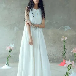 Gulaal White Urvashi Vividha Pitthan Work Sleeveless Jumpsuit image 4