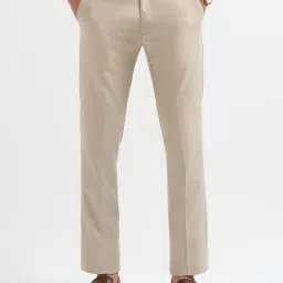 Arrow Beige Regular Fit Self Pattern Trousers image 4
