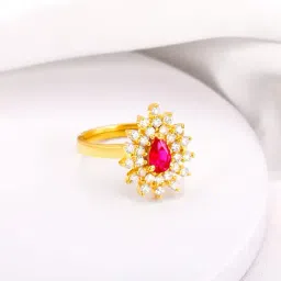 GIVA 925 Silver Golden Ruby Pink Elegance Ring for Women & Girls-picture-29