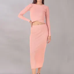 SELVIA Pink Midi Co-Ord Set image 4