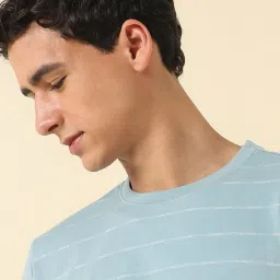 Allen Solly Blue Regular Fit Striped T-Shirt image 4