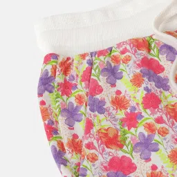 United Colors of Benetton Kids Off White Cotton Printed Track Pants & Joggers image 4