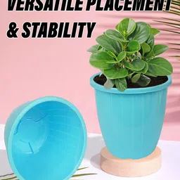 Kuber Industries Blue 6 Pcs Solid Flower Planters image 4