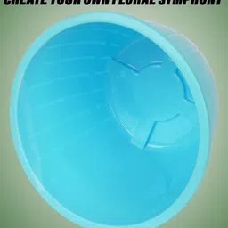 Kuber Industries Blue 6 Pcs Solid Flower Planters image 5