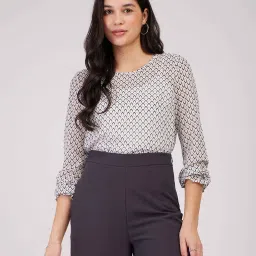 Fablestreet White & Black Printed Top image 4