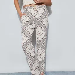 Ginger By Lifestyle Beige Cotton Regular Fit Floral Print Pyjamas-picture-29