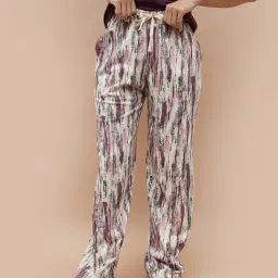 Ginger By Lifestyle Beige Cotton Regular Fit Printed Pyjamas-picture-33