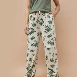 Ginger By Lifestyle Beige Cotton Regular Fit Printed Pyjamas-image-66