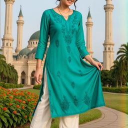 HERE&NOW Women Embroidered Straight Kurta-picture-17