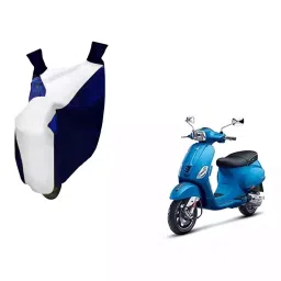 Auto Pearl Waterproof Bike Cover For Vespa Vespa VXL 125 (Yellow & Blue)-picture-22