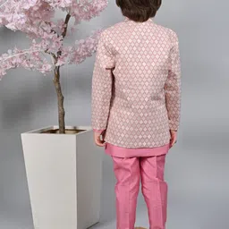 ahhaaaa Boys Embroidered Silk Sherwani Set image 4