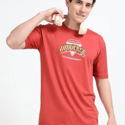 QUCO Poly Stretch Round Neck Printed Half Sleeve T-Shirt-picture-28