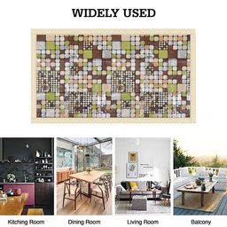 Kuber Industries White Floral Plastic 4-Seater Table Cover image 2