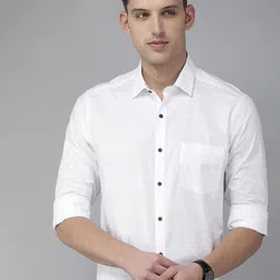 Arrow Pure Cotton Manhattan Slim Fit Horizontal Self Stripes Formal Shirt-picture-32