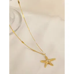 Jewels Galaxy Gold Plated Anti Tarnish Stainless Steel Star Themed Necklace image 4