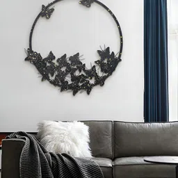 Metalsmith Black Single Piece Wood Abstract Wall Paintings image 3