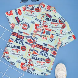 Pantaloons Junior Cotton Half Sleeves Printed Shirt - Light Green-picture-39