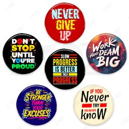 Zyozi Never Give Up, Work Hard Dream Big Round Pin Badges-Set Of 6-picture-9