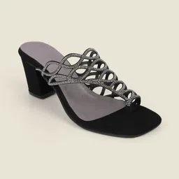 Metro Embellished Party Block Mules-picture-18