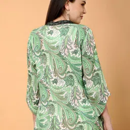 Tamiska By Narendra Kumar Floral Print Kimono Sleeve Kaftan Top image 2