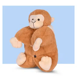 Besties Premium Fur Monkey Soft Toy Cum Pillow Brown - Height 45 cm image 2