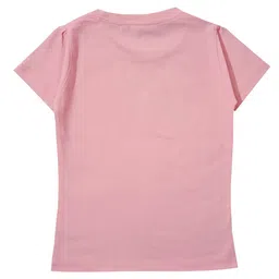 Snowflakes Half Sleeves Cat Printed Tee - Pink image 3