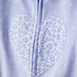 Carter's Full Sleeves Footed Sleepsuit with Heart Print - Blue image 3