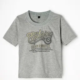 Rikidoos Full Sleeves Checked Shirt & Exploring Text Printed Tee Set - Black & Grey image 2