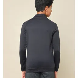 Technosport Knit Full Sleeves Solid Sun Protection & Breathable Windcheater Sports Jacket - Black image 3