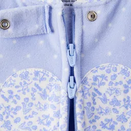 Carter's Full Sleeves Footed Sleepsuit with Heart Print - Blue image 4