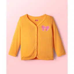 Babyhug 100% Cotton Intelovk Knit Full Sleeves Antibacterial Front Open Jhablas with Polka Dot & Floral Print Pack of 3 - Orange Blue & White image 2