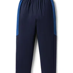 Pine Active Knit Full Length Super Stretch Solid Coloured Track Pant with Tape Detailing - Navy Blue image 3