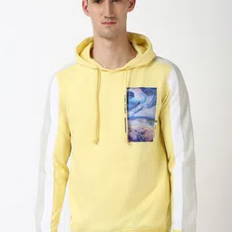 Peter England Casuals Men Graphic Printed Hood Cotton Pullover Sweatshirt-image-55