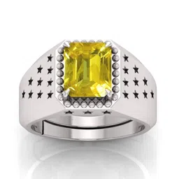 RRVGEM Yellow Sapphire Silver-Plated Finger Ring-picture-10