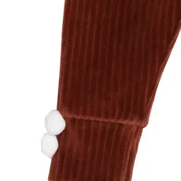 MINI KLUB Cotton Blend Self Designed Pompom Embellished Leggings - Brown image 5