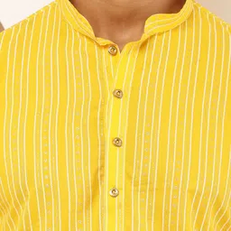 MULTI SHADES Men Striped Pure Cotton Kurta with Pyjamas image 3