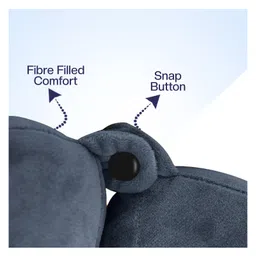 Billebon Premium Neck Pillow Grey Fibre Filled Travel Pillow with Eye Mask image 5