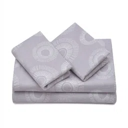 Myntra Elegant Homes Purple & White Geometric 160 TC King Bedsheet Set 2.74 m x 2.74 m image 5