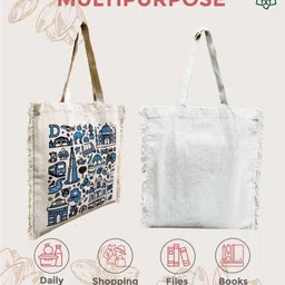 MAATIR DESIGNS Shopper Tote Bag with Fringed image 2