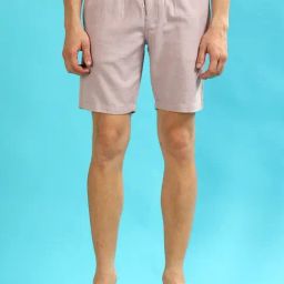 Bushirt Purple Linen Regular fit Solid Shorts-picture-7