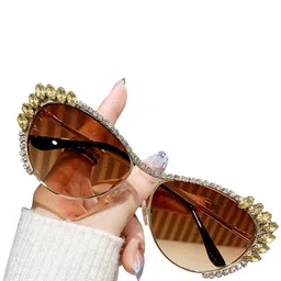 Secret Lives Unisex Square Sunglasses with UV Protected Lens Zarkan + golden stud-picture-32