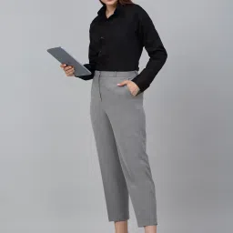Cantabil Grey Regular Fit Mid Rise Trousers image 4