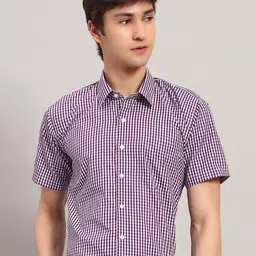 Aaai Enterprises Men Slim Fit Micro Checked Spread Collar Cotton Casual Shirt-picture-21