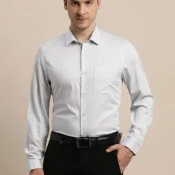 Turtle Grey Cotton Slim Fit Printed Shirt-picture-17