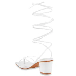 Shoetopia Women's White Gladiator Sandals image 4