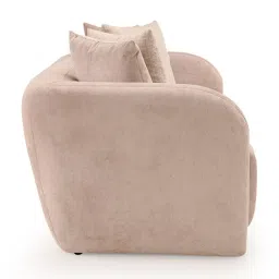 Durian Modern Ashen Fabric 2 Seater Sofas with 4 Throws Cushions image 4