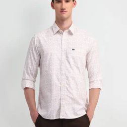 Arrow Sport Light Brown Cotton Slim Fit Printed Shirt-picture-36