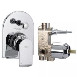 CERA Chromo Single Lever Wall Mount 5 Way Concealed Diverter, F1019711 + F4020101 (Set of 2 Pcs)-picture-20